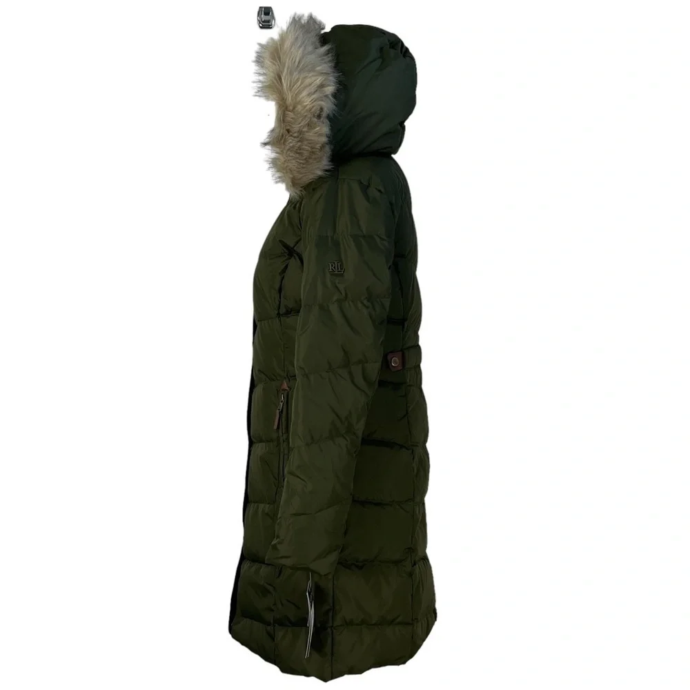 Lauren RALPH LAUREN FAUX FUR LINED HOODED DOWN PUFFER COAT STYLE # 24658 NWT - Picture 4 of 16